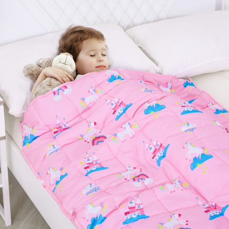 Kivik Weighted Blanket 3lbsUnicorn Heavy Blanket Throw Small Weighted Cooling Blankets 3 Pounds Cute Blanket for AllSeason 36x48 Inches Pink