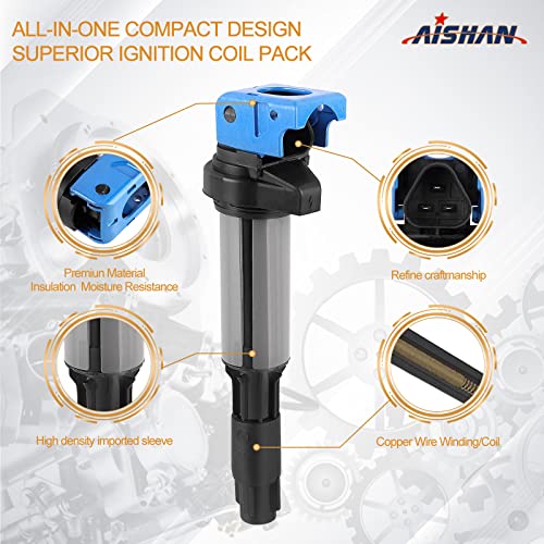 AISHAN Set of 8 Ignition Coil Pack Compatible with BMW 330i 330xi 525i 530i 545i 550i 645ci 650i 745i 745li 750i 750li 760i 760li M3 X3 Z4 | Replace# UF515 UF522 12137594938 - Image 2