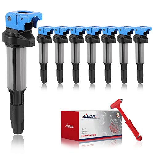 AISHAN Set of 8 Ignition Coil Pack Compatible with BMW 330i 330xi 525i 530i 545i 550i 645ci 650i 745i 745li 750i 750li 760i 760li M3 X3 Z4 | Replace# UF515 UF522 12137594938 - Image 1