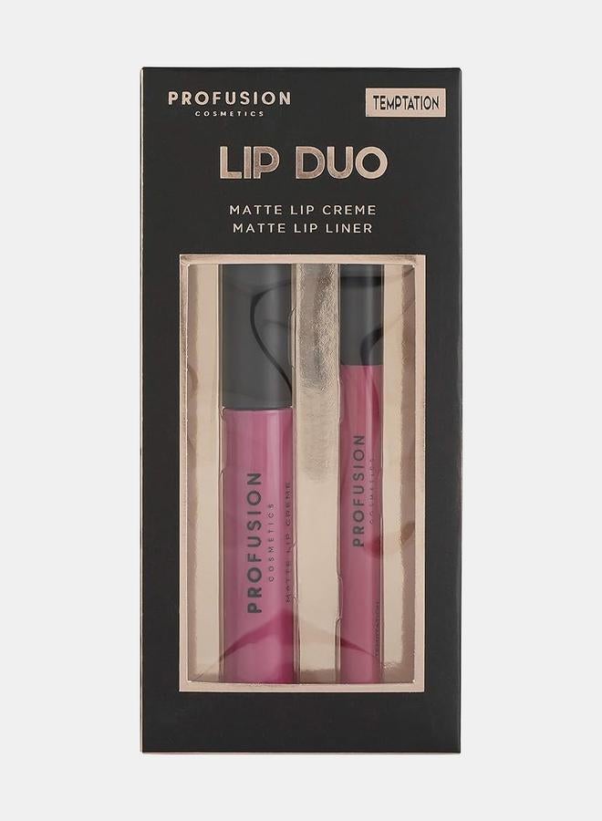 profusion Lip Duo Matte Creme Lipstick & Liner, Temptation - Image 1