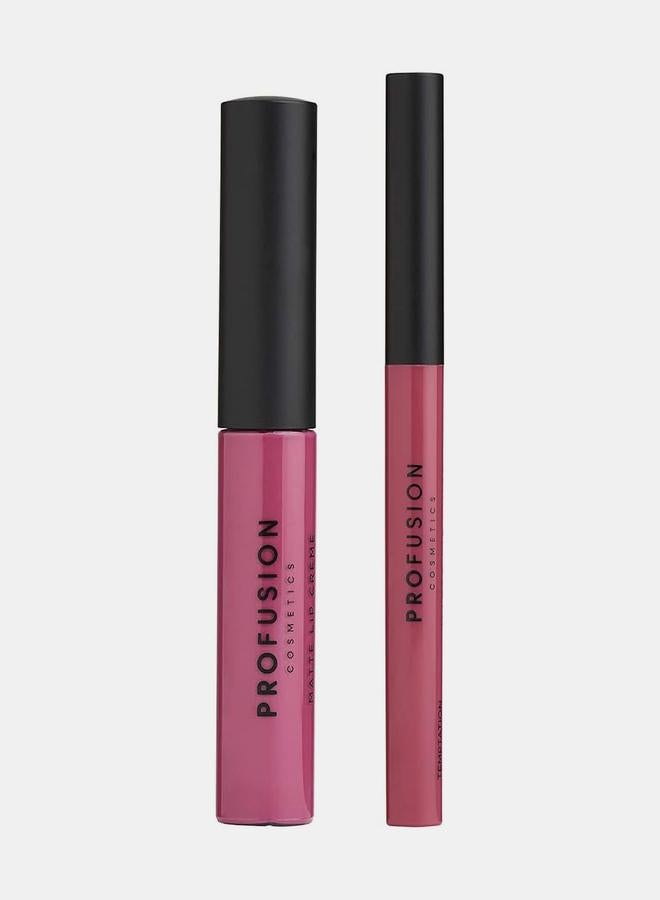 profusion Lip Duo Matte Creme Lipstick & Liner, Temptation - Image 2