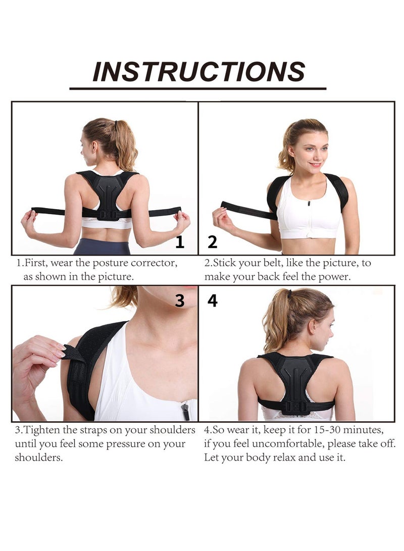 Y&D Posture Corrector for Women and Men, Adjustable Shoulder Straps Back Brace/Back Straightener / Trainer Effective Neck, Shoulder, Upper Pain Relief (Large) - Image 3