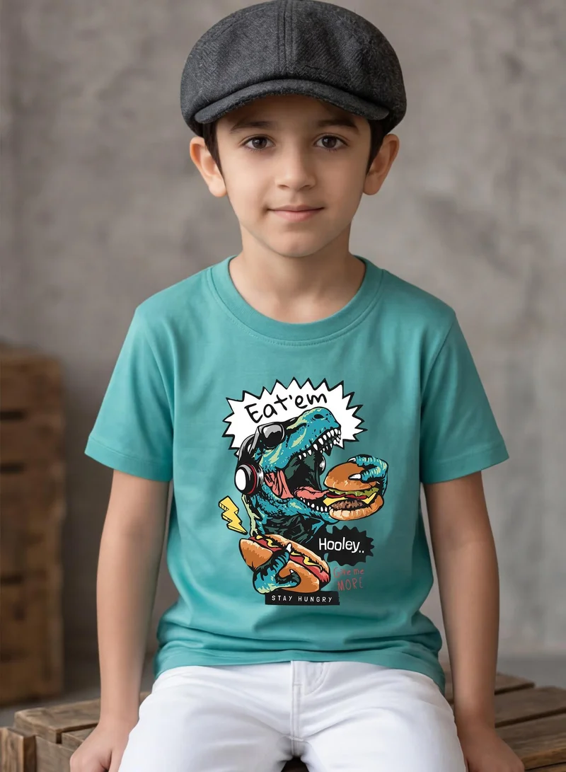 Funkaar Funkaar Unisex Dino Eatem Graphic Print Tshirt