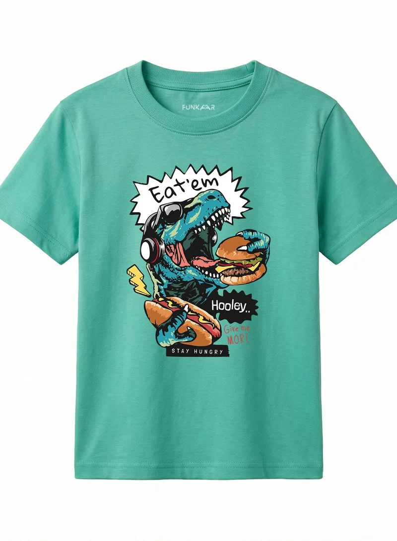 Funkaar Funkaar Unisex Dino Eatem Graphic Print Tshirt