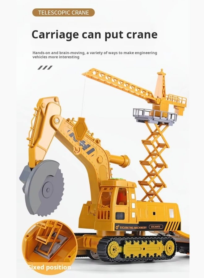 oldlaiben Construction Vehicles Toy Set,Take Apart Construction Truck Toys For Kids,Kids Engineering Playset With Crane,Excavator,Alloy Cars,Road Signs - 3 Interchangeable Parts, Gift For BoysGirl - Image 4