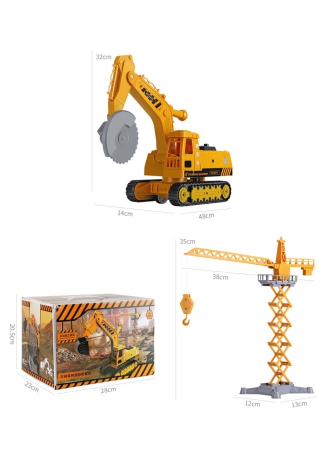 oldlaiben Construction Vehicles Toy Set,Take Apart Construction Truck Toys For Kids,Kids Engineering Playset With Crane,Excavator,Alloy Cars,Road Signs - 3 Interchangeable Parts, Gift For BoysGirl - Image 2