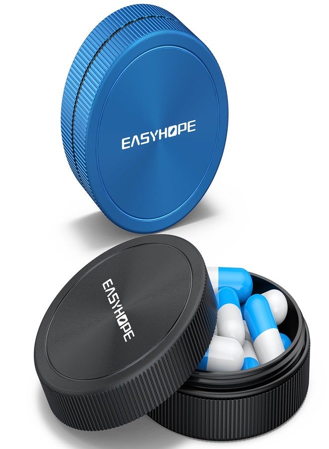 Easyhope Small Pill Box & Earplug Case, (2 Pack Metal Aluminum Alloy Bottle Waterproof Mini Travel Medicine Organizer Portable Container, Hold Jewelry Vitamins,Fish Oil - Compatible with, Loop, Vibes,Eargasm - Image 1