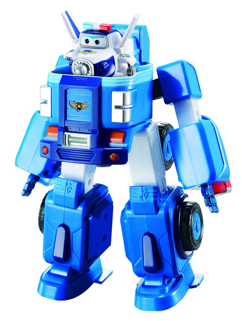 Super Wings 7" Paul's Police Cruiser with 2" Transform-a-Bot Paul Mini Figure, Transforming Airplane Toys Vehicle Set, Fun Preschool Toy Plane for 3 4 5 Year Old Boys and Girls, Birthday Gift - Image 4