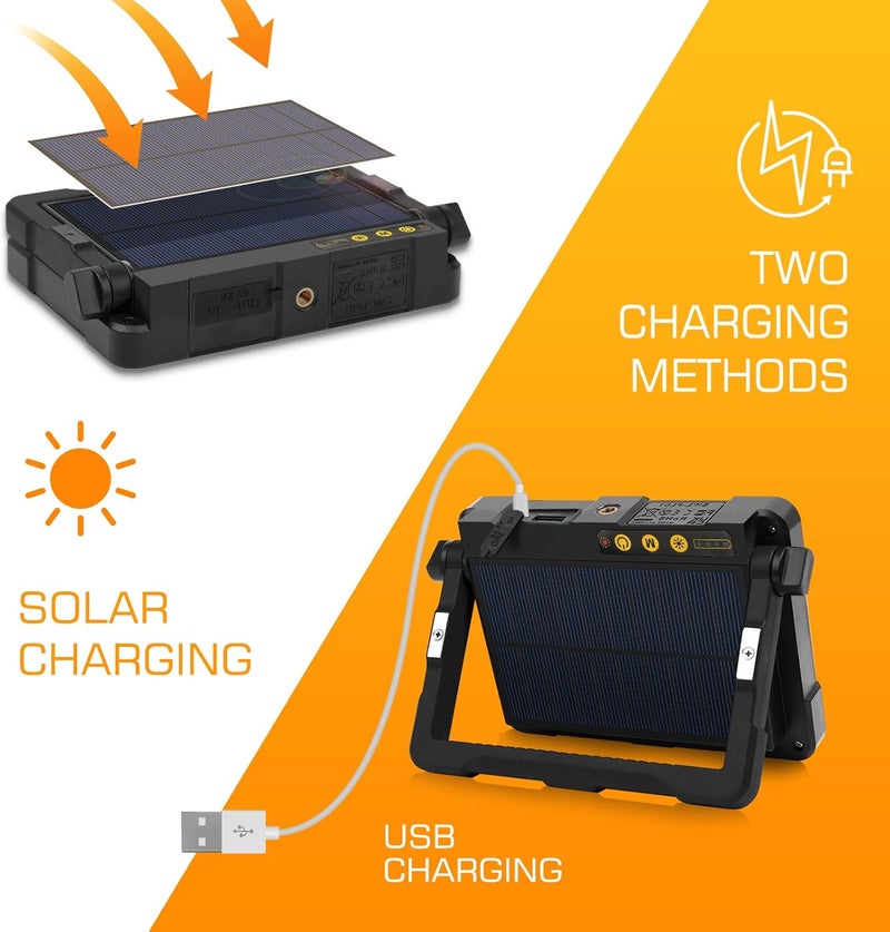 meikee مصباح عمل MEIKEE 80W قابل لإعادة الشحن محمول للتخييم 1000 لومن 10000mAh كشاف شمسي قابل للتعديل قابل للطي LED للطوارئ وإصلاح السيارات والمشي لمسافات طويلة وركوب الدراجات وصيد الأسماك ومواقع العمل - Image 2