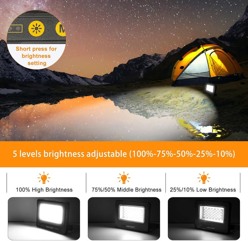 meikee مصباح عمل MEIKEE 80W قابل لإعادة الشحن محمول للتخييم 1000 لومن 10000mAh كشاف شمسي قابل للتعديل قابل للطي LED للطوارئ وإصلاح السيارات والمشي لمسافات طويلة وركوب الدراجات وصيد الأسماك ومواقع العمل - Image 4