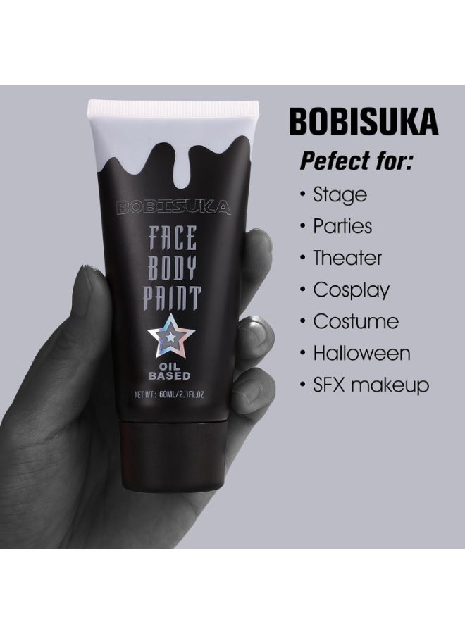 BOBISUKA BOBISUKA Grey Face Paint, Oil-based Face Painting Kit for Grayscale Makeup, Cream Body Paint for Skull, Clown, Vampire Halloween Cosplay, Costume, Party, Stage, Theater, SFX Special Effect Makeup - Image 2