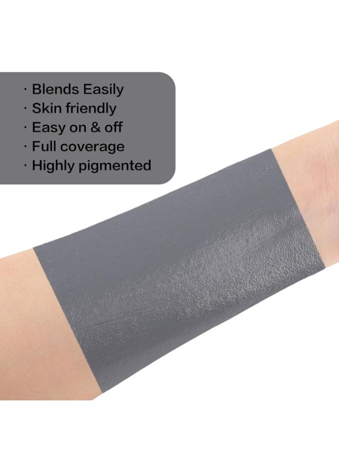 BOBISUKA BOBISUKA Grey Face Paint, Oil-based Face Painting Kit for Grayscale Makeup, Cream Body Paint for Skull, Clown, Vampire Halloween Cosplay, Costume, Party, Stage, Theater, SFX Special Effect Makeup - Image 3