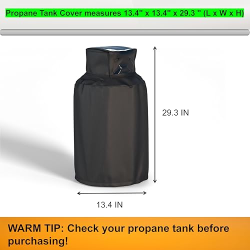 DORAHUA 40 lb Propane Tank Cover With 600D Waterproof Dustproof Oxford Cloth Double Layer Fabric Top Opening for Easy Valve Opening and Closing For 40 lb Propane Tank Black - Image 3