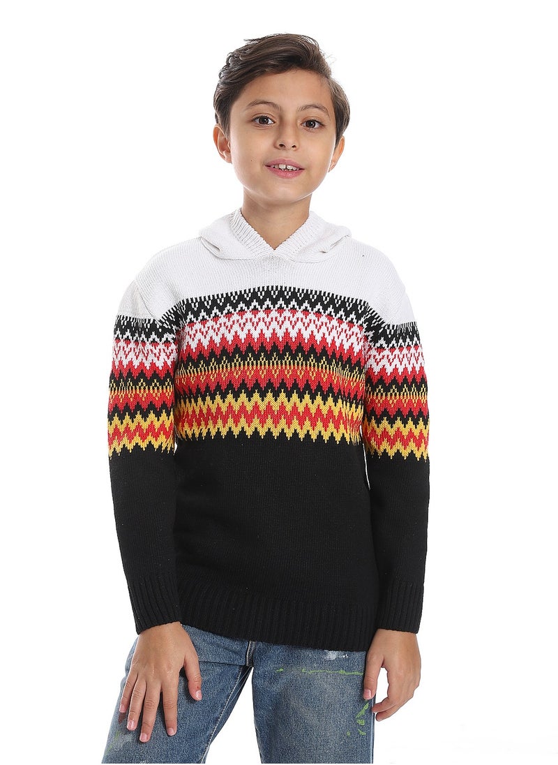 Caesar Wool Boys Pullover With Multi Design  - Image 1