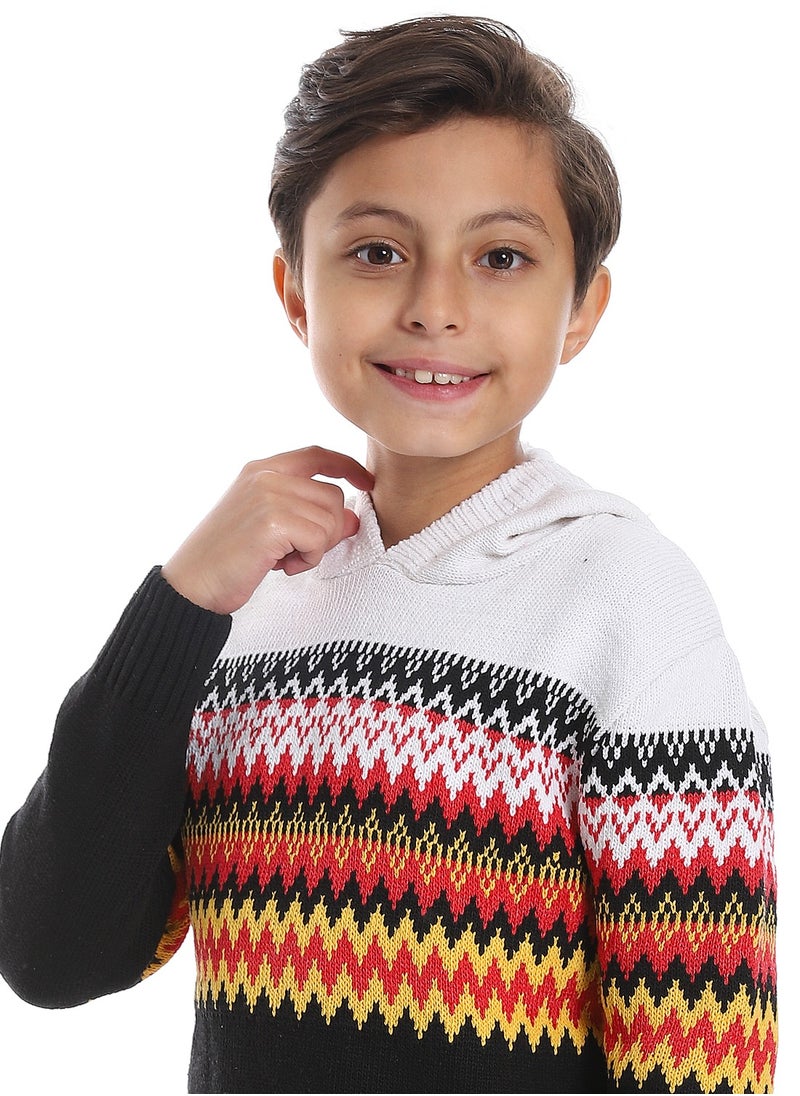 Caesar Wool Boys Pullover With Multi Design  - Image 3