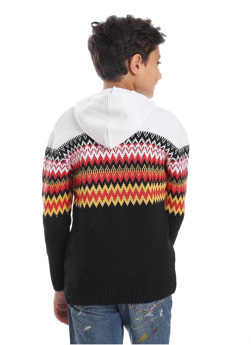 Caesar Wool Boys Pullover With Multi Design  - Image 2