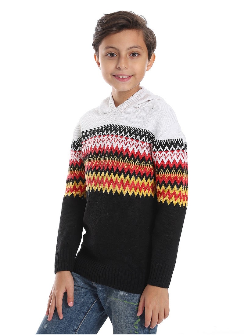 Caesar Wool Boys Pullover With Multi Design  - Image 4