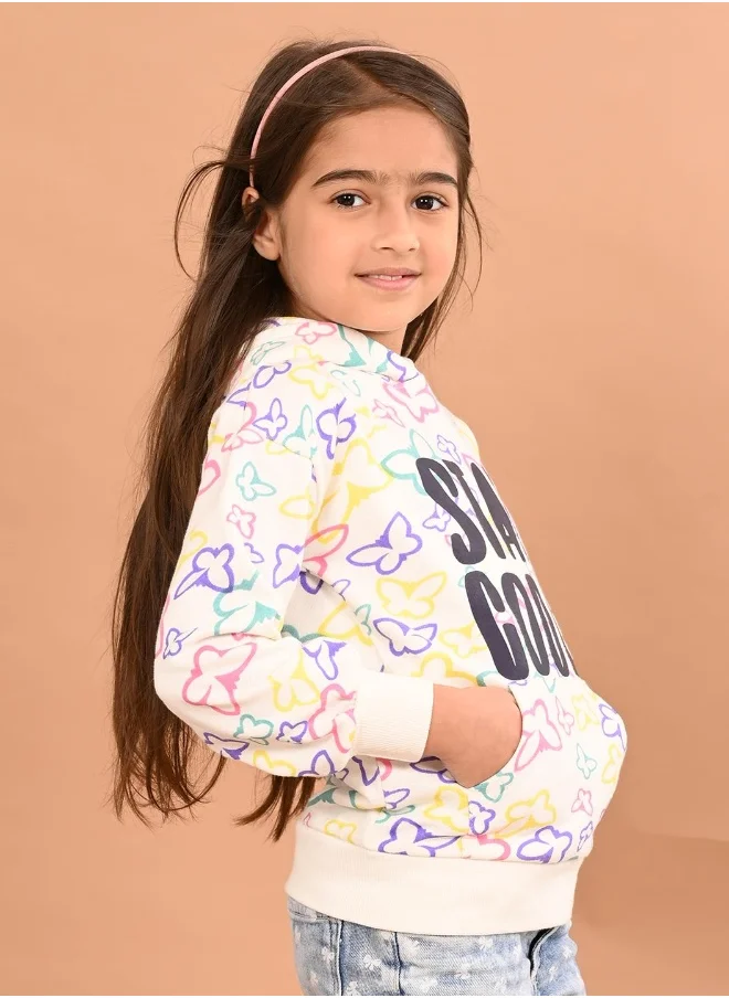 ليلك Girls Full Sleeves Sweatshirt