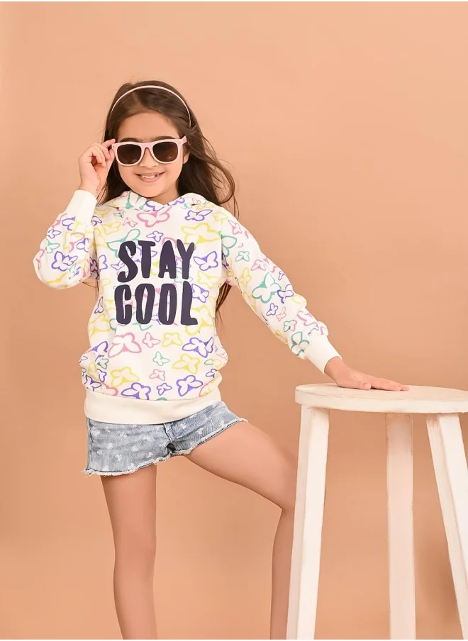 ليلك Girls Full Sleeves Sweatshirt