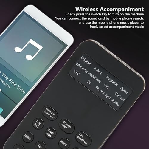 Bewinner محول الصوت بي وينر غاست فيس، ميكروفون محمول لتغيير الصوت، جهاز محمول صغير لتغيير الصوت، مع 8 تأثيرات صوتية، للمكالمات الهاتفية والألعاب - Image 5