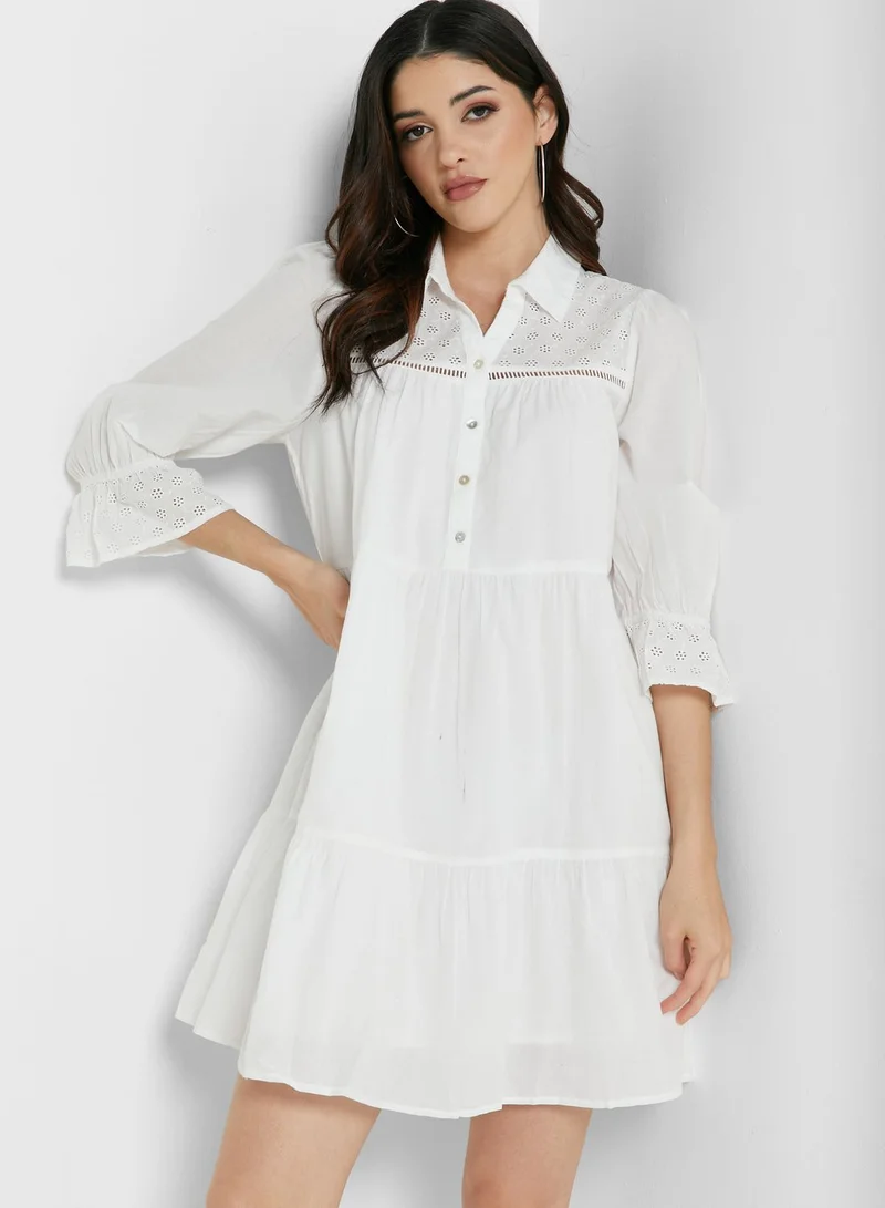 VERO MODA Button Detail Tiered Dress