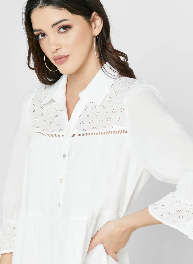 VERO MODA Button Detail Tiered Dress