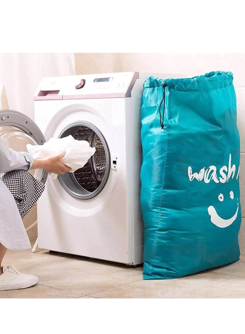 Rubik 2-Pack Wash Me Laundry Bag, Extra Large Machine Washable Travel Dirty Clothes Storage Organizer Basket Drawstring Closure 100 x 69cm  - Image 3