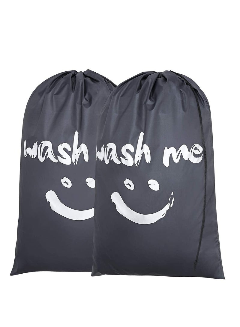 Rubik 2-Pack Wash Me Laundry Bag, Extra Large Machine Washable Travel Dirty Clothes Storage Organizer Basket Drawstring Closure 100 x 69cm  - Image 1
