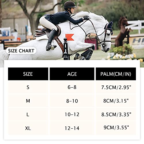 Amoy Kids Horse Riding Gloves Stretch Equestrian Horseback Gloves Boys & Girls Youth Outdoor Mitts Perfect for Biking Cycling Gardening Deep Purple S Age 6-8 - Image 5
