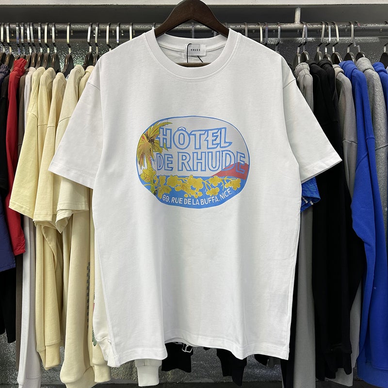 Cross-Border spring and summer new European and American high street fashion brand RH men's and women's same cotton casual loose pullover short sleeve t-shirt - Image 1