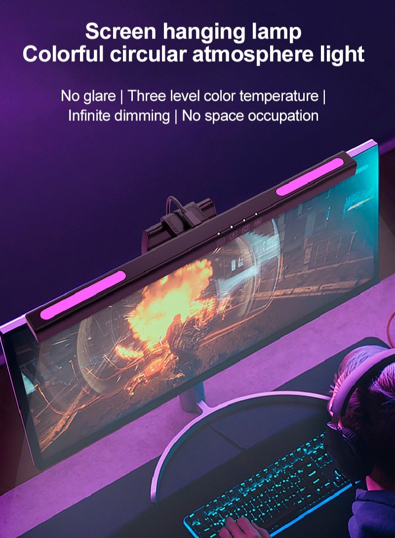 FlashHawk Computer Monitor Light Bar with RGB Colorful Ambient Light,USB Powered Monitor Lamps for Office/Home/Gaming/Desk - Image 3