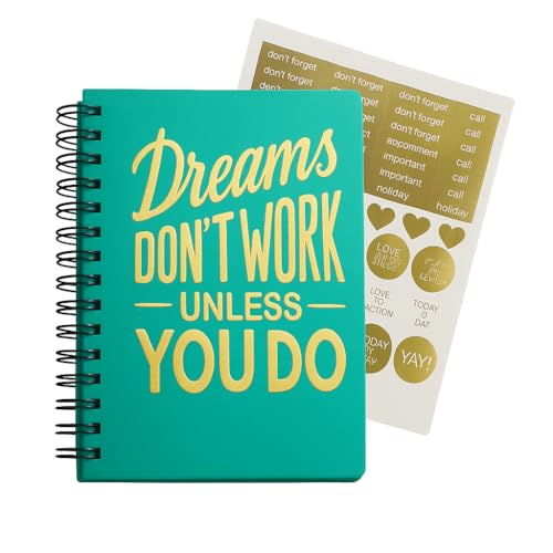 COI A5 Budget Planner, Journal & Daily Organizer | Neon Teal Gold Foil Cover | Undated Financial Tracker, Goal Setter, Monthly & Daily Planner with Stickers | Productivity & Expense Management Diary - Image 1