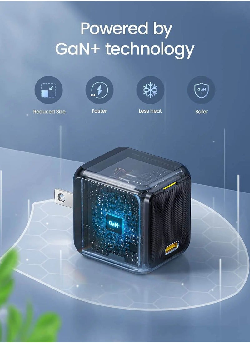  أوهي أوهي شاحن بقدرة 65 واط PD USB C، محول طاقة شاحن حائط سريع GaN+ Magcube مع كابل USB C مزود بشاشة LED بطول 4 أقدام للكمبيوتر المحمول MacBook Pro/Air، جالاكسي، لآيفون 16/15/بلاس/برو ماكس/14/13، أسود  - Image 5