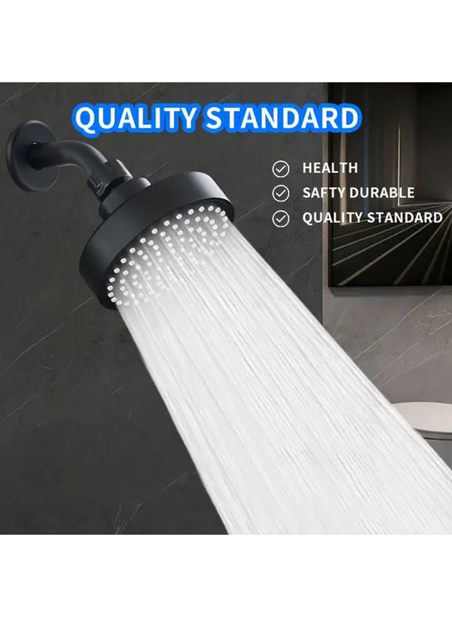 1pc 4 Inch High Pressure Shower Head Bathroom Powerful Showerhead Strong Spray Small Silicone Nozzles Universal Fit Silver - Image 4