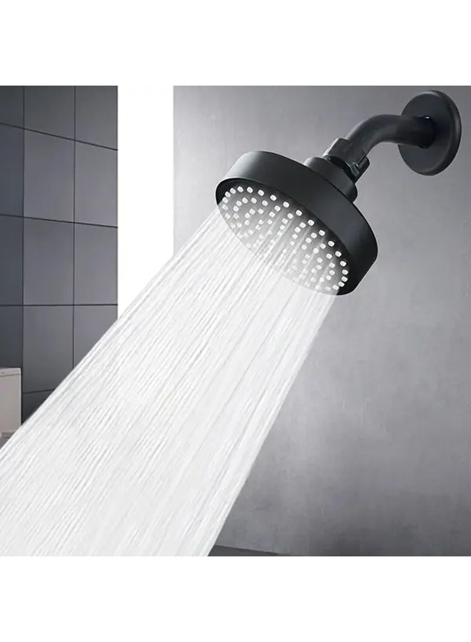 1pc 4 Inch High Pressure Shower Head Bathroom Powerful Showerhead Strong Spray Small Silicone Nozzles Universal Fit Silver - Image 1