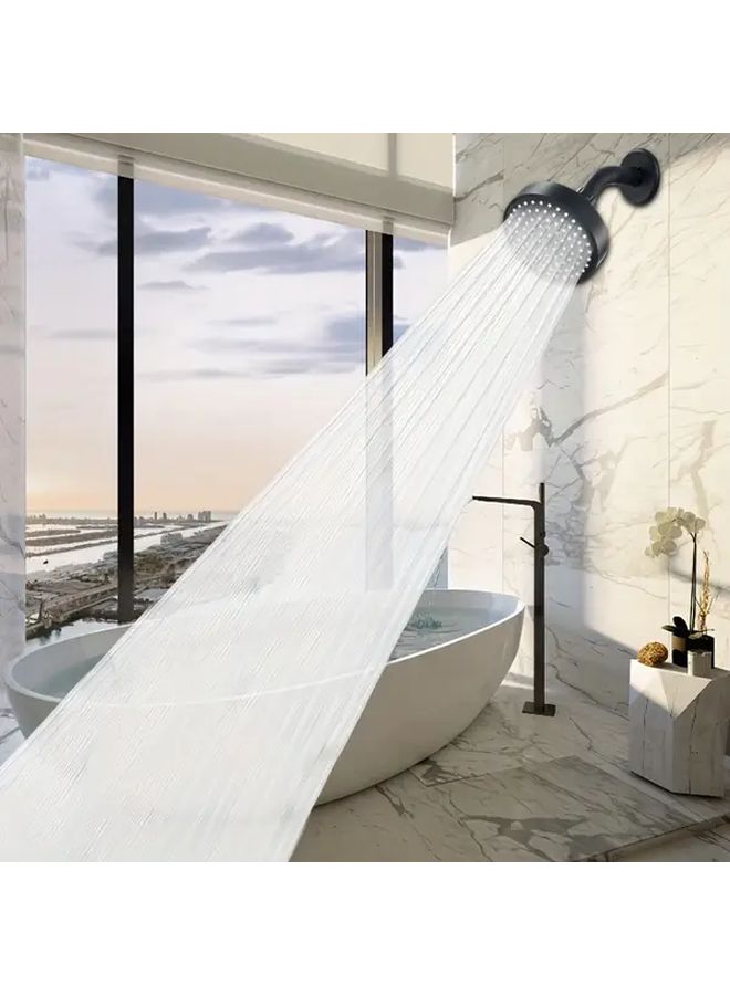 1pc 4 Inch High Pressure Shower Head Bathroom Powerful Showerhead Strong Spray Small Silicone Nozzles Universal Fit Silver - Image 5