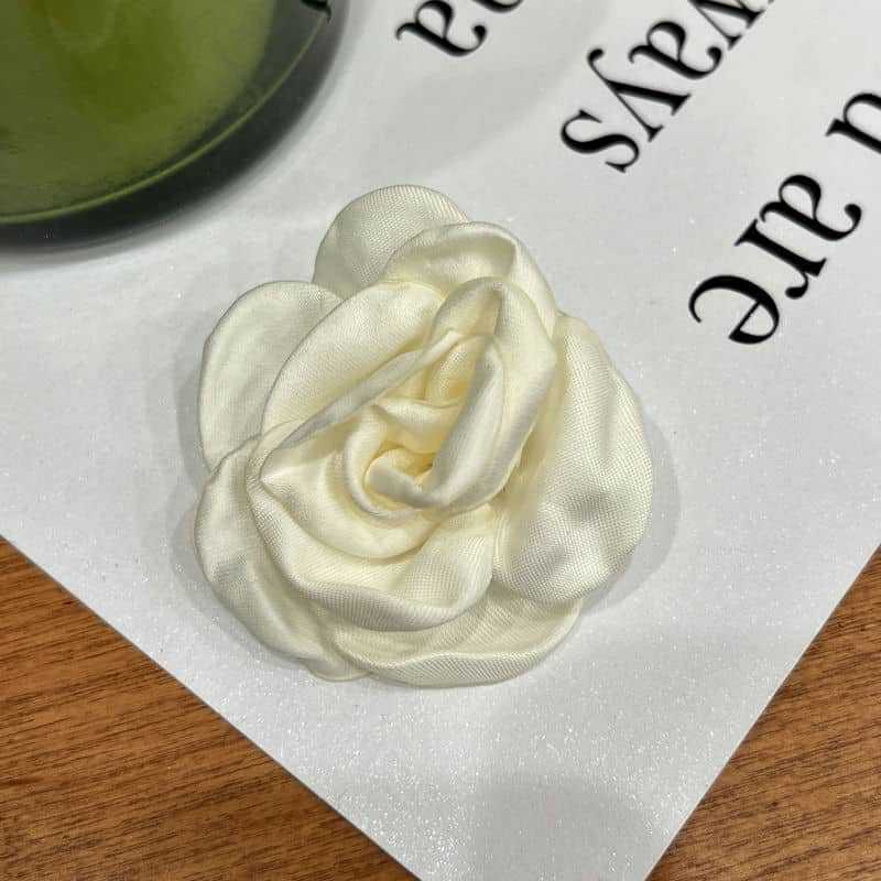 Loquat Vintage Camellia Hair Tie White Rose Elastic Band Camellia hairpin