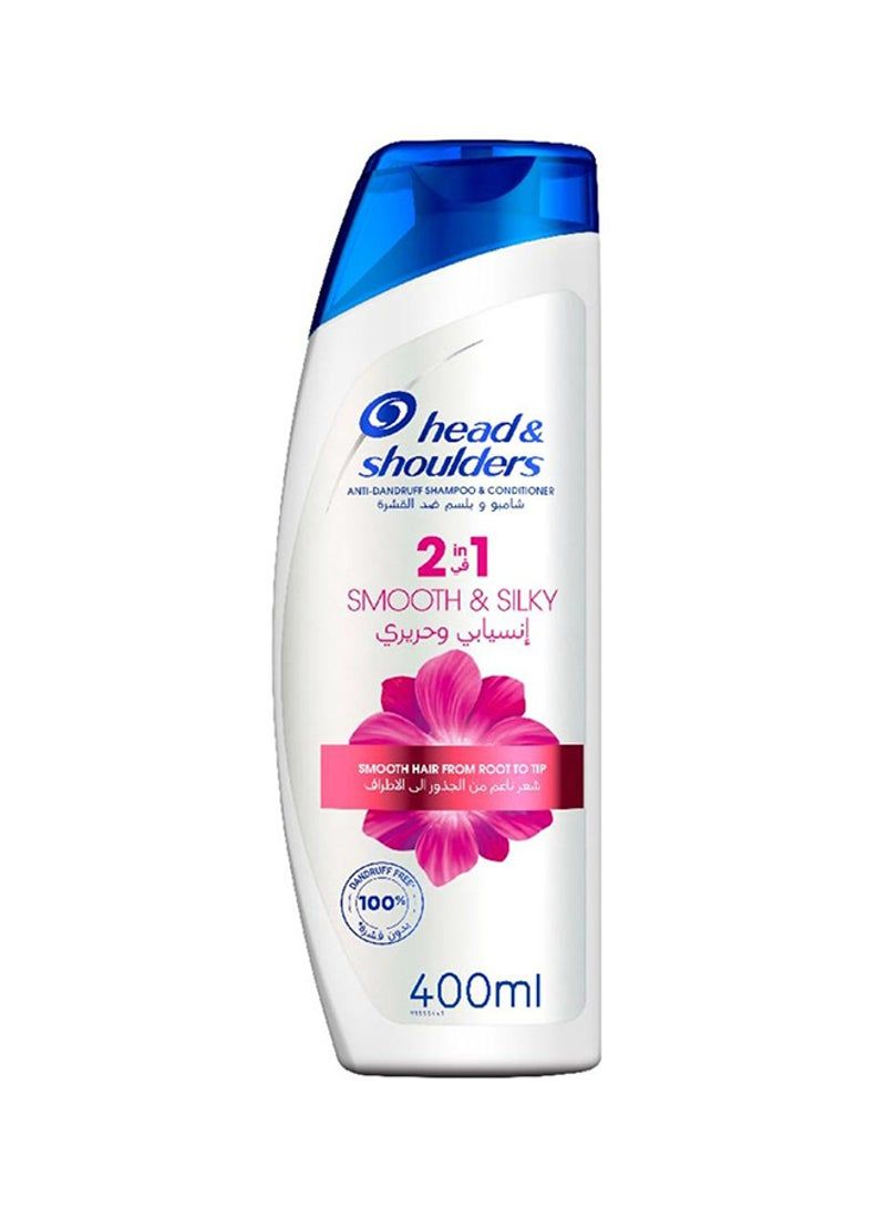 Head & Shoulders Smooth and Silky 2in1 Anti-Dandruff Shampoo 400ml - Image 2