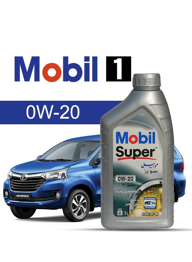 موبيل زيت محرك سيارة تويوتا، افانزا 2018 - 2006 - لزوجة 0w20 موبيل سوبر 4 لتر، مع فلتر زيت المحرك - 2006 2007 2008 2009 2010 2011 2012 2013 2014 2015 2016 2017 2018