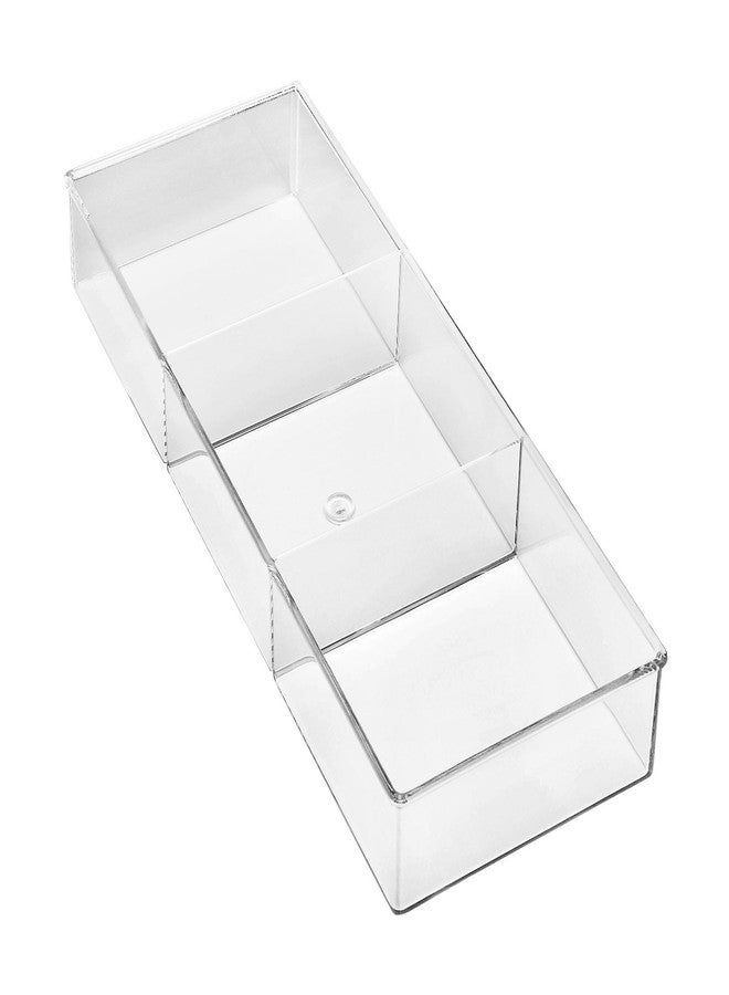 Whitmor 3 Section Small Easy Clean Clear Plastic Resin Drawer Organizer - Image 1
