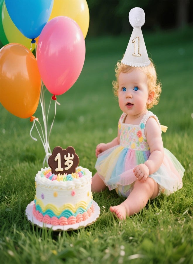 BOOMPA Boho 1st Birthday Hat Boho First Birthday Decorations (White, Costume Headwear, Natural, Baby) - Image 4