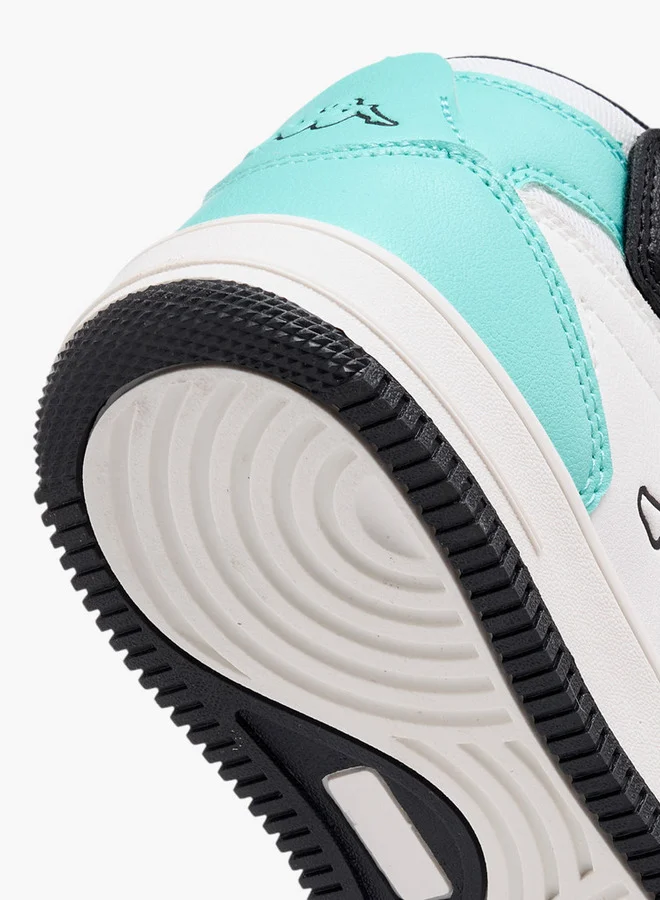 Kappa Kids' Colourblock High-Top Sneakers with Hook and Loop Closure