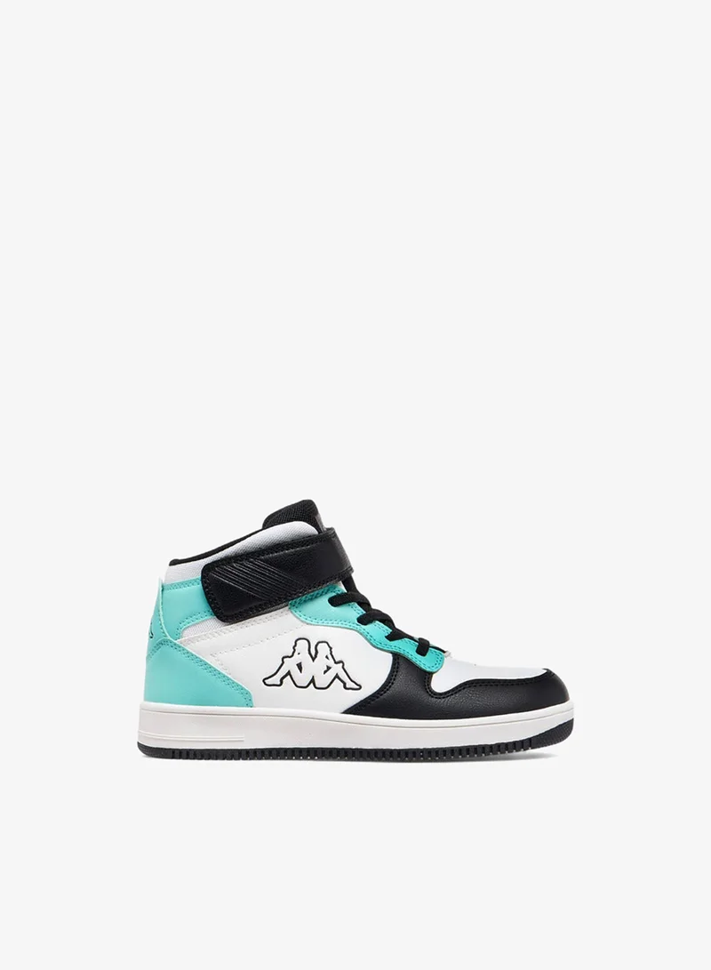 Kappa Kids' Colourblock High-Top Sneakers with Hook and Loop Closure