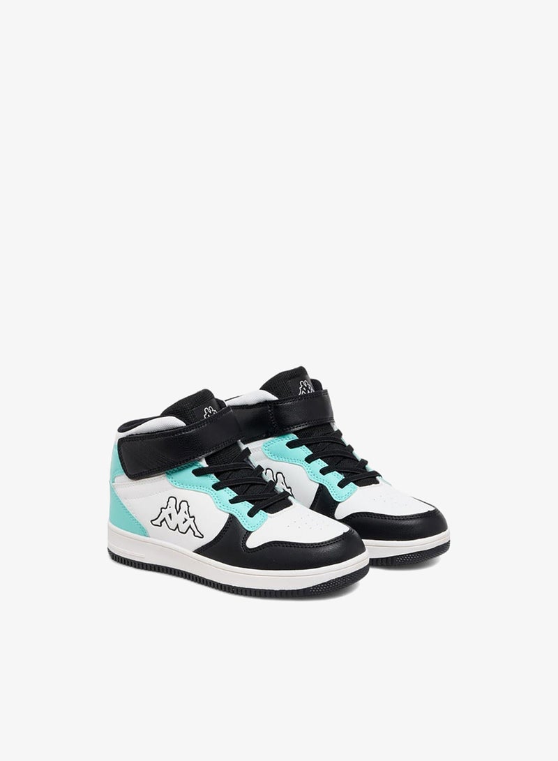 Kappa Kids' Colourblock High-Top Sneakers with Hook and Loop Closure - Image 3