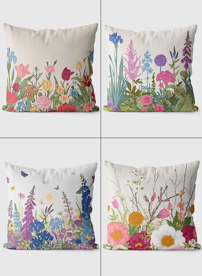 Betaoby 4-Piece Pillowcase, Pillowcase, Modern Decoration Cover 45cm x 45cm, Suitable for Living Room Sofa Bed Pillowcase 18x18 Inches (Double-Sided Pattern) - Image 1