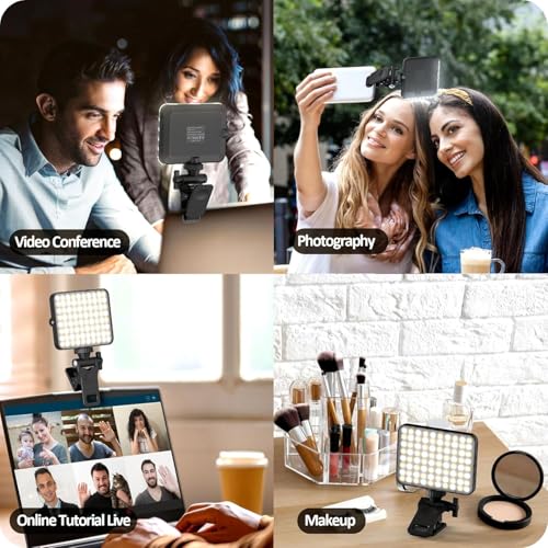 XINBAOHONG Rechargeable Selfie Light, Clip Fill Light for Phone Laptop Tablet Portable Light for Video Conference Live Streaming Zoom Call Makeup Picture (White) - Image 4