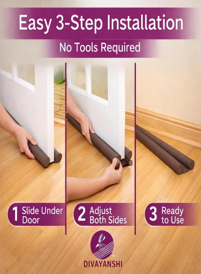 Divayanshi Door Dust Stopper Under Door Seal | Twin Draft Guard for Bottom Gap | Blocks Dust, Insects & Noise | Easy Install Door Gap Filler for Home & Office- (Pack of 2) - Image 4