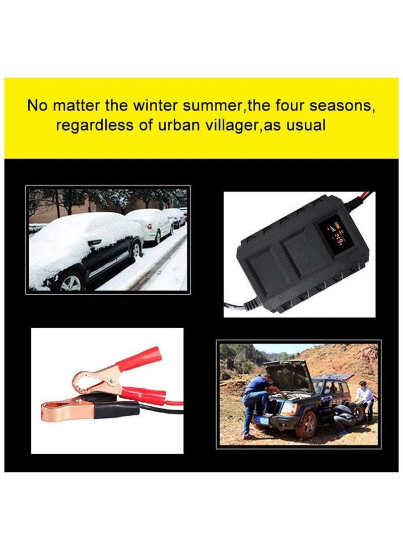 Car Battery Charger, 12V 20A Smart Battery Charger, Lead-Acid Battery Charger with LED Digital Screen for Car Motorcycle