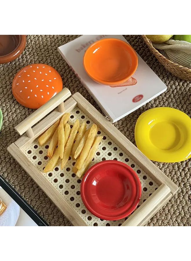 Mini Plate Set 6pcs Random Color Style BBQ Sauce Bowls Condiment Dishes - Image 2