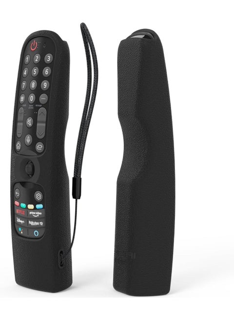Silicone Protective Case for Smart TV Remote Control – Shockproof Anti-Slip Remote Cover, Washable Scratch Resistant Sleeve with Lanyard, Protective Case (Black)